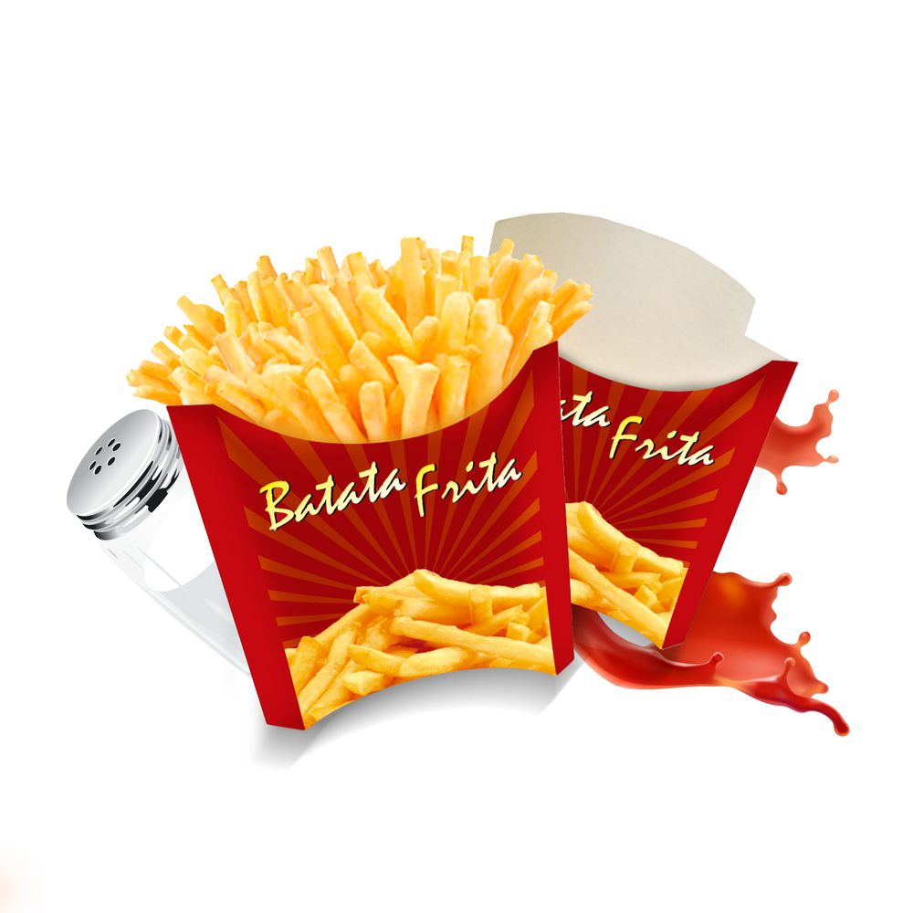 Caixa Batata Frita Preta Média ( 100 Unidades Promoção ) 